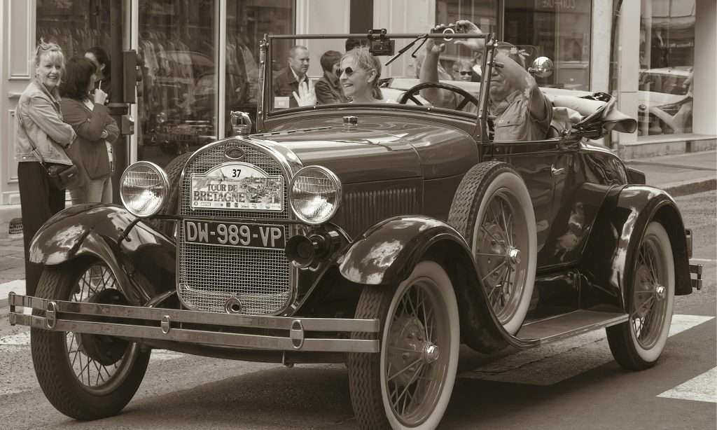 Vintage car on display, showcasing the charm of pre owned cars at Ideal Auto Bensonhurst in Brooklyn.
