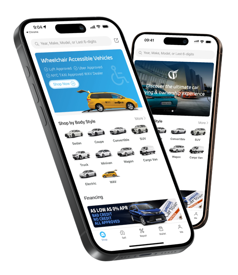 Ideal Auto Bensonhurst app interface for pre owned car Brooklyn sales.